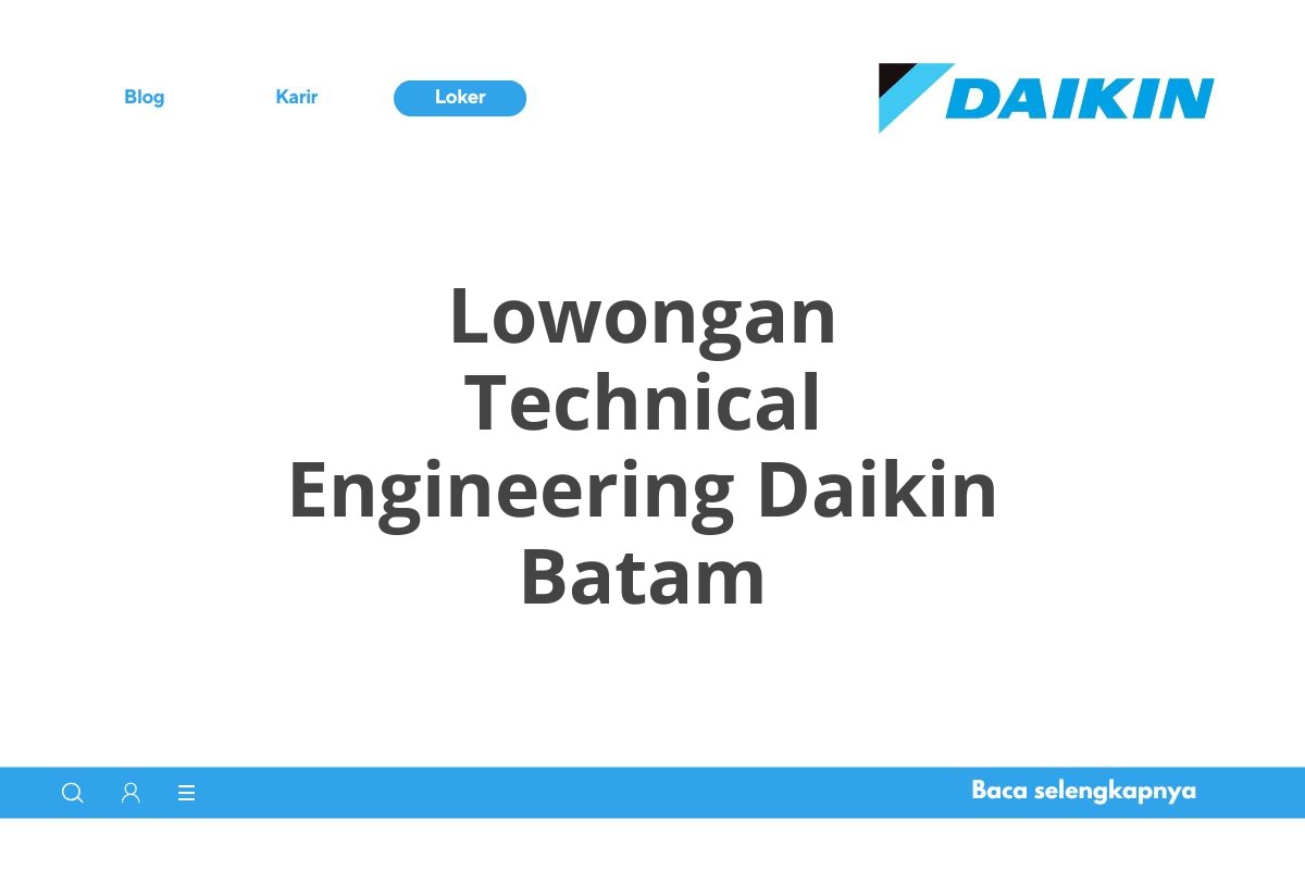 Lowongan Technical Engineering Daikin Batam
