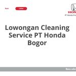 Lowongan Cleaning Service PT Honda Bogor Tahun 2026 [Update]