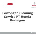 Lowongan Cleaning Service PT Honda Kuningan Tahun 2026