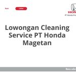 Lowongan Cleaning Service PT Honda Magetan Tahun 2026