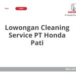 Lowongan Cleaning Service PT Honda Pati Terbaru 2026