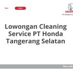 Lowongan Cleaning Service PT Honda Tangerang Selatan Tahun 2026